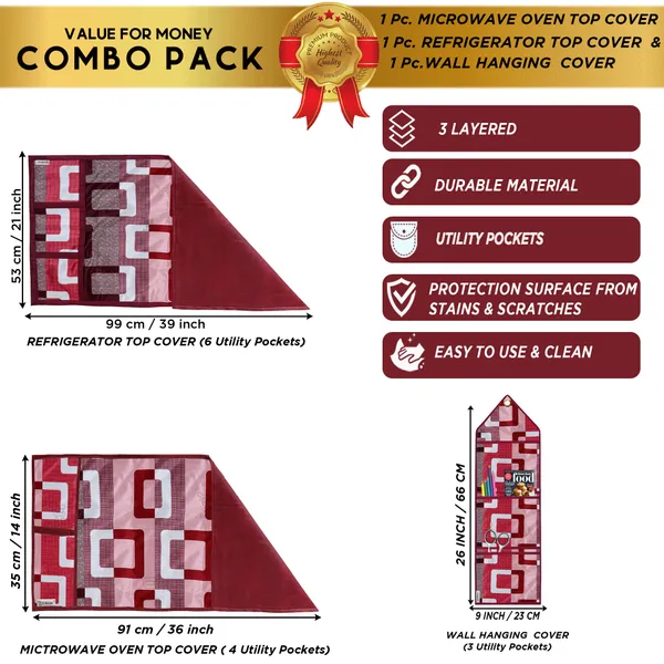 Appliances_Cover_Combo_Set_of_(1_Pc._Fridge_Top_Cover_+_1_Pc._Microwave_Oven_Top_Cover_+_1_Pc._Wall_Hanging_Storage_Organizer)
