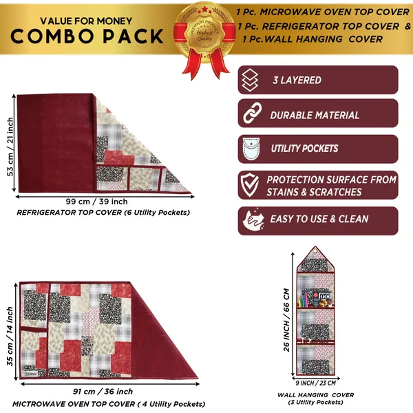 Appliances_Cover_Combo_Set_of_(1_Pc._Fridge_Top_Cover_+_1_Pc._Microwave_Oven_Top_Cover_+_1_Pc._Wall_Hanging_Storage_Organizer)