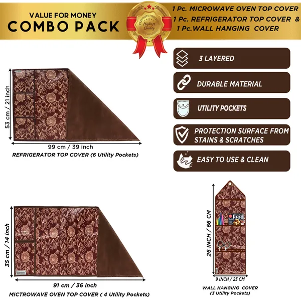 Appliances_Cover_Combo_Set_of_(1_Pc._Fridge_Top_Cover_+_1_Pc._Microwave_Oven_Top_Cover_+_1_Pc._Wall_Hanging_Storage_Organizer)