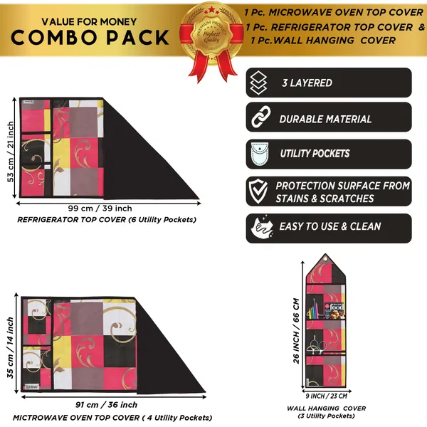 Appliances_Cover_Combo_Set_of_(1_Pc._Fridge_Top_Cover_+_1_Pc._Microwave_Oven_Top_Cover_+_1_Pc._Wall_Hanging_Storage_Organizer)