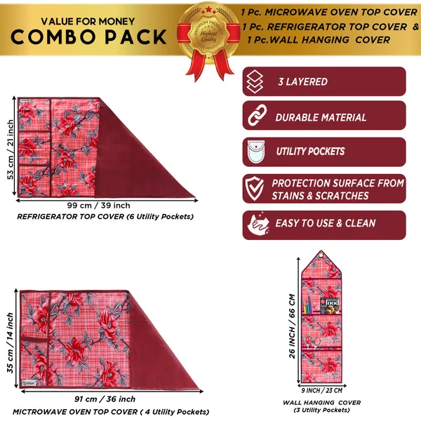 Appliances_Cover_Combo_Set_of_(1_Pc._Fridge_Top_Cover_+_1_Pc._Microwave_Oven_Top_Cover_+_1_Pc._Wall_Hanging_Storage_Organizer)