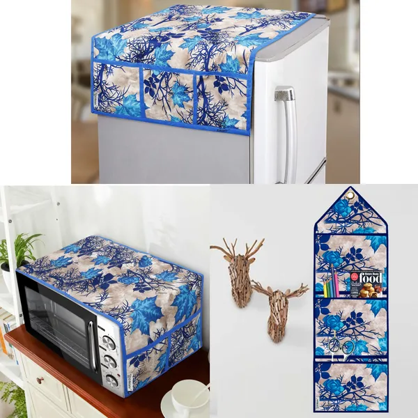 Appliances_Cover_Combo_Set_of_(1_Pc._Fridge_Top_Cover_+_1_Pc._Microwave_Oven_Top_Cover_+_1_Pc._Wall_Hanging_Storage_Organizer)