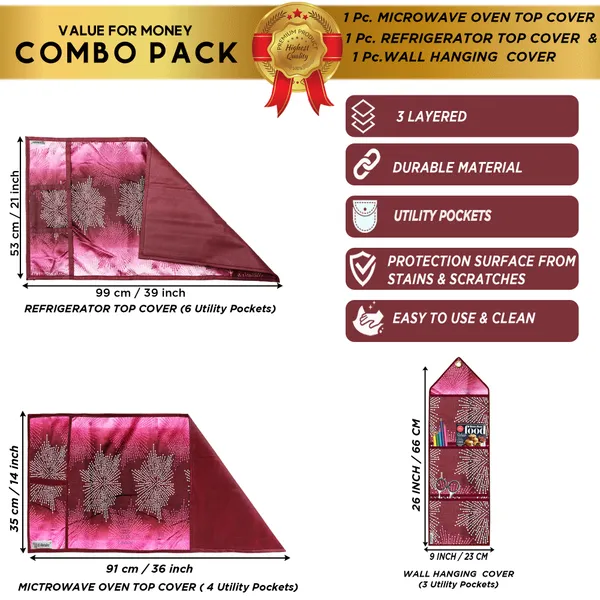 Appliances_Cover_Combo_Set_of_(1_Pc._Fridge_Top_Cover_+_1_Pc._Microwave_Oven_Top_Cover_+_1_Pc._Wall_Hanging_Storage_Organizer)