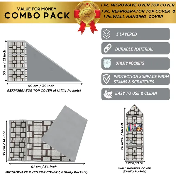 Appliances_Cover_Combo_Set_of_(1_Pc._Fridge_Top_Cover_+_1_Pc._Microwave_Oven_Top_Cover_+_1_Pc._Wall_Hanging_Storage_Organizer)