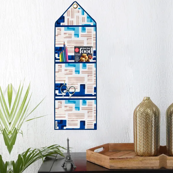 Organizer_Cover_Combo_Set_of_2_Pcs._(Wall_Hanging_Organizer/Magazine_Holder_With_3_Utility_Pockets)