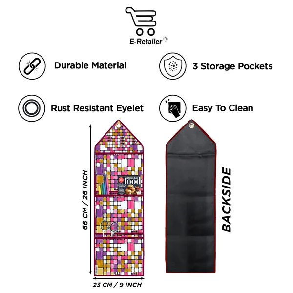 Organizer_Cover_Combo_Set_of_2_Pcs._(Wall_Hanging_Organizer/Magazine_Holder_With_3_Utility_Pockets)