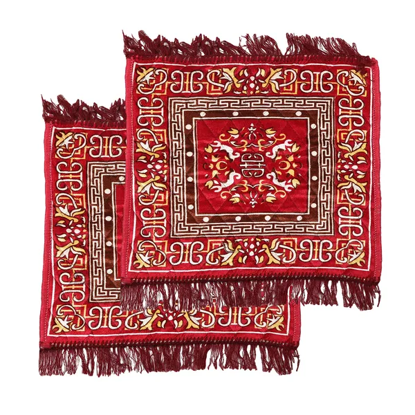Set_of_2_Pcs._Quilted_Velvet_Prayer_Mat/Pooja_Aasan_Mat/Floor_Mat__(Color-Leaf_Brown,_Size-18X18_Inches)