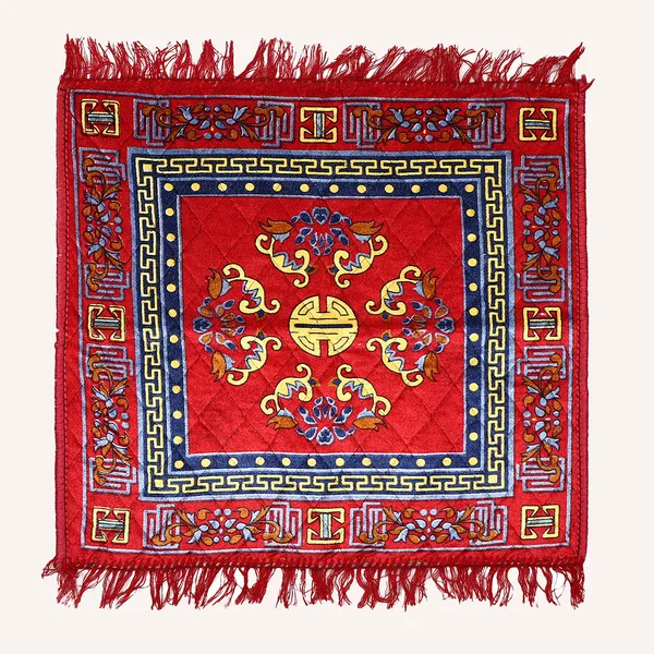 Quilted_Velvet_Prayer_Mat/Pooja_Aasan_Mat/Floor_Mat_(Color-Leaf_Maroon,_Size-18X18_Inches)