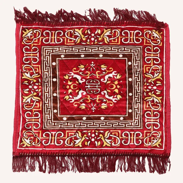 Quilted_Velvet_Prayer_Mat/Pooja_Aasan_Mat/Floor_Mat_(Color-Leaf_Brown,_Size-18X18_Inches)