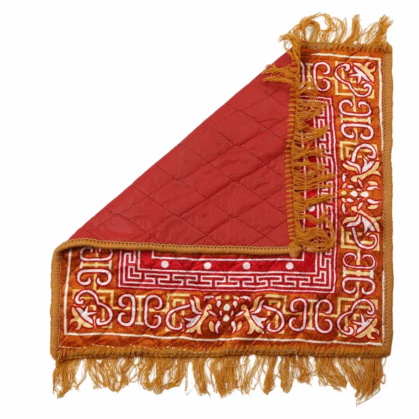 Quilted_Velvet_Prayer_Mat/Pooja_Aasan_Mat/Floor_Mat_(Color-Leaf_Red,_Size-18X18_Inches)