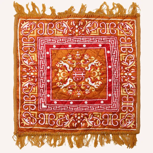 Quilted_Velvet_Prayer_Mat/Pooja_Aasan_Mat/Floor_Mat_(Color-Leaf_Red,_Size-18X18_Inches)