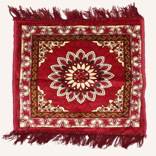 Quilted_Velvet_Prayer_Mat/Pooja_Aasan_Mat/Floor_Mat_(Color-Floral_Red,_Size-18X18_Inches)