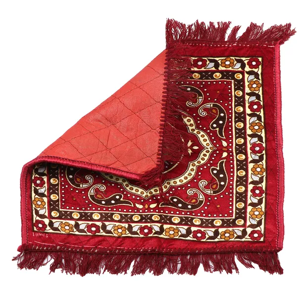 Quilted_Velvet_Prayer_Mat/Pooja_Aasan_Mat/Floor_Mat_(Color-Floral_Red,_Size-24x24_Inches)