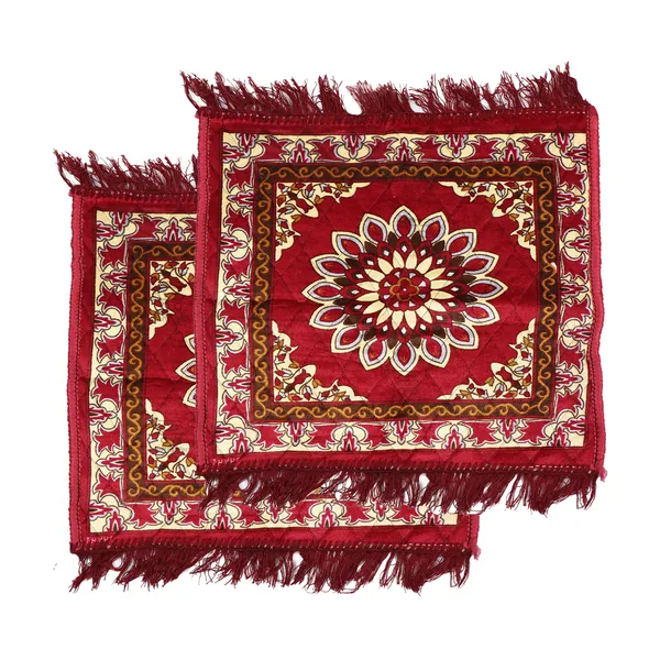 Set_of_2_Pcs._Quilted_Velvet_Prayer_Mat/Pooja_Aasan_Mat/Floor_Mat_(Color-Floral_Red,_Size-24x24_Inches)