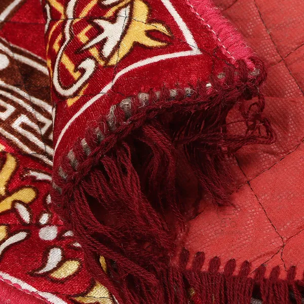 Set_of_2_Pcs._Quilted_Velvet_Prayer_Mat/Pooja_Aasan_Mat/Floor_Mat_(Color-Leaf_Brown,_Size-24x24_Inches)