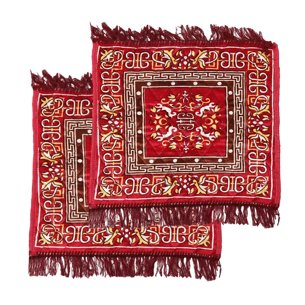 Set_of_2_Pcs._Quilted_Velvet_Prayer_Mat/Pooja_Aasan_Mat/Floor_Mat_(Color-Leaf_Brown,_Size-24x24_Inches)