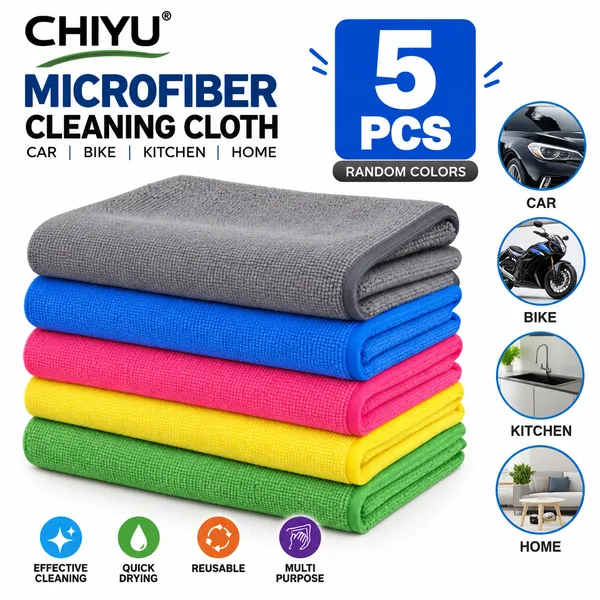 Microfiber_Cleaning_Cloth_5_Pcs_Set,_40_x_40_cm,_Multi-Purpose_Car,_Bike,_Kitchen_&_Home_Cleaning_Towels,_Random_Colors