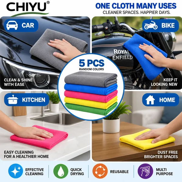 Microfiber_Cleaning_Cloth_5_Pcs_Set,_40_x_40_cm,_Multi-Purpose_Car,_Bike,_Kitchen_&_Home_Cleaning_Towels,_Random_Colors