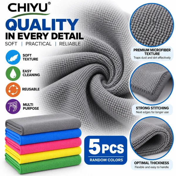 Microfiber_Cleaning_Cloth_5_Pcs_Set,_40_x_40_cm,_Multi-Purpose_Car,_Bike,_Kitchen_&_Home_Cleaning_Towels,_Random_Colors