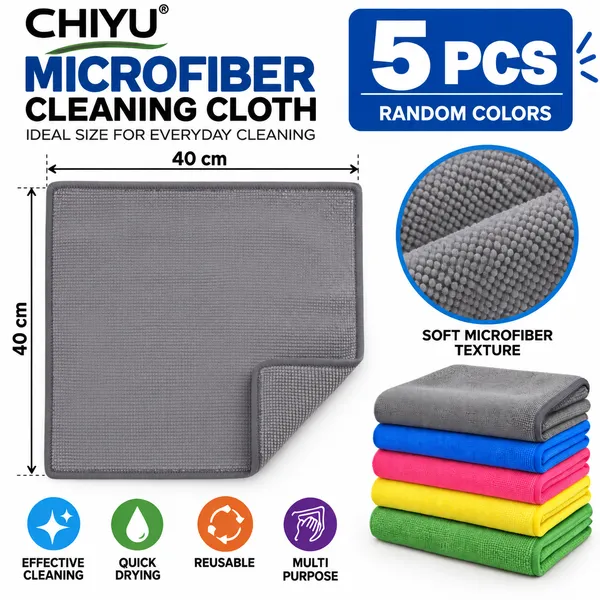 Microfiber_Cleaning_Cloth_5_Pcs_Set,_40_x_40_cm,_Multi-Purpose_Car,_Bike,_Kitchen_&_Home_Cleaning_Towels,_Random_Colors