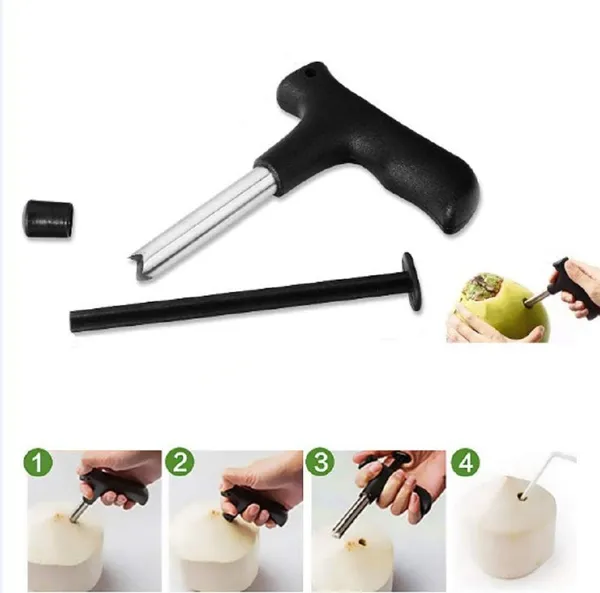 Stainless_Steel_Coconut_Opener_Tool/Driller_with_Comfortable_Grip