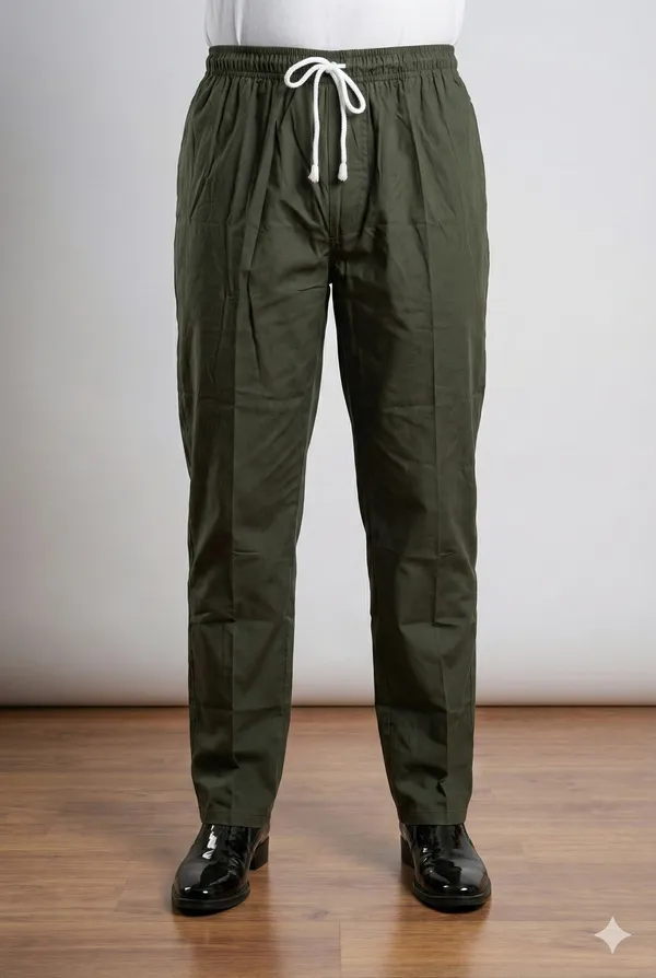 Ismail_Men's_Cotton_Full_Elastic_(Deep_Olive_Colour)_Pyjama