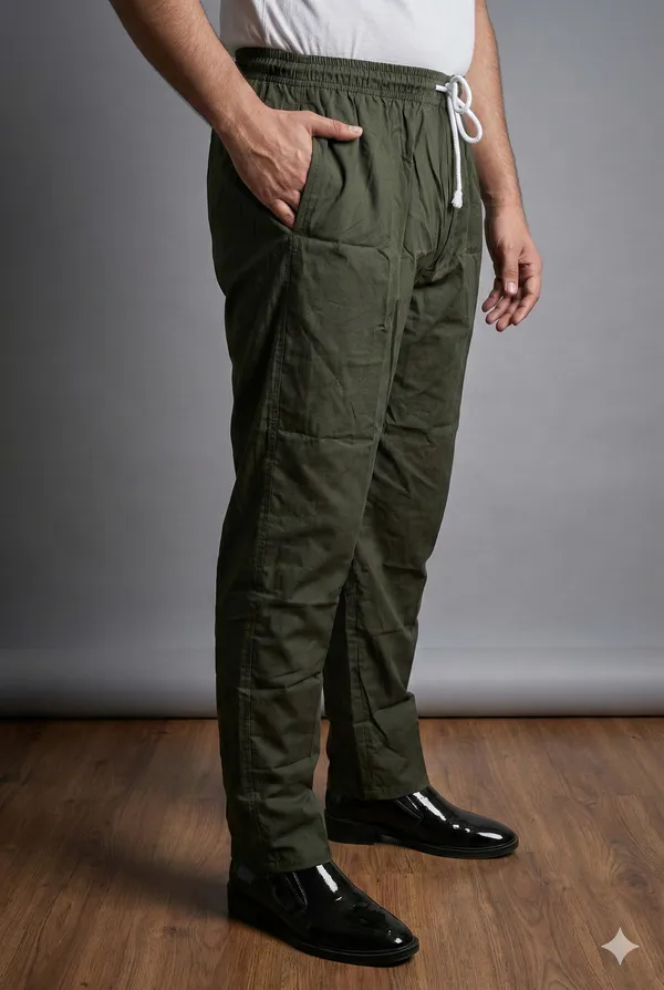 Ismail_Men's_Cotton_Full_Elastic_(Deep_Olive_Colour)_Pyjama