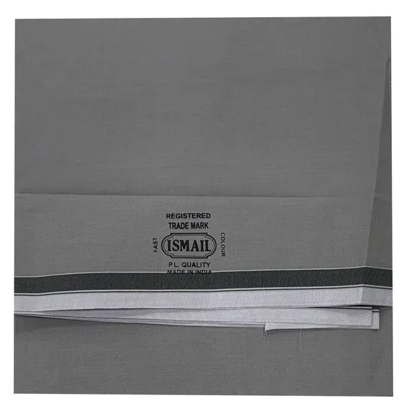 100%_Pure_Cotton_Plain_Color_Grey_Lungi_-_2.10_Meter