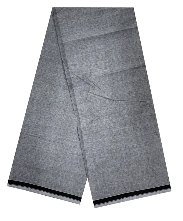 100%_cotton_grey_color_plain__lungi_for_men_2.10_and_2.25_meter