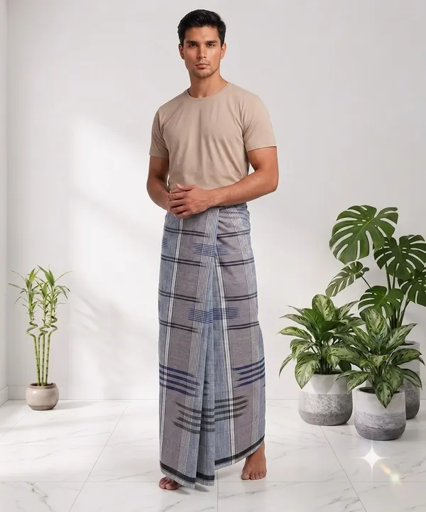100%_cotton_silver_katari_lungi_for_men_