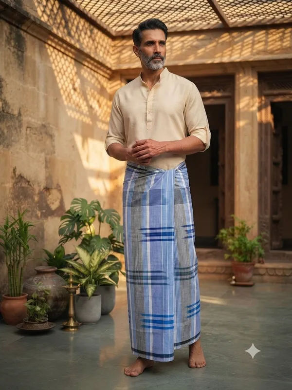 100%_cotton_silver_katari_lungi_for_men_