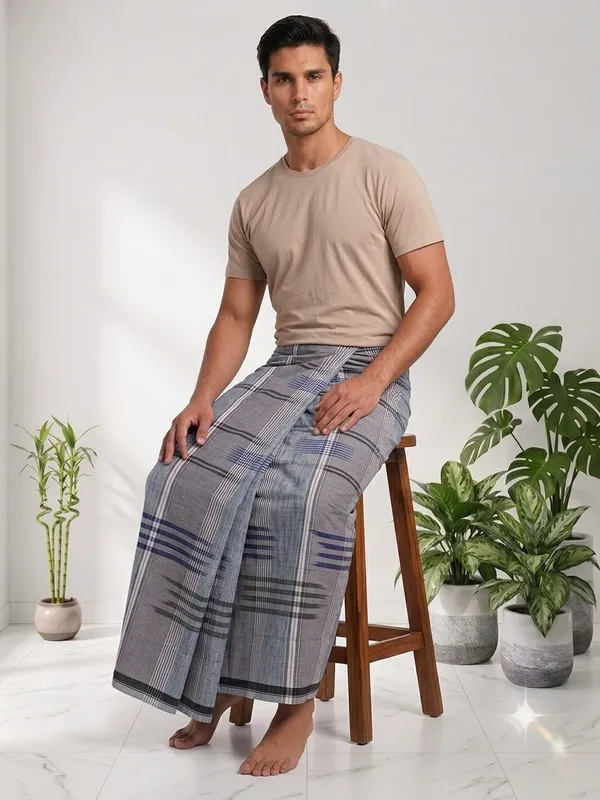 100%_cotton_silver_katari_lungi_for_men_