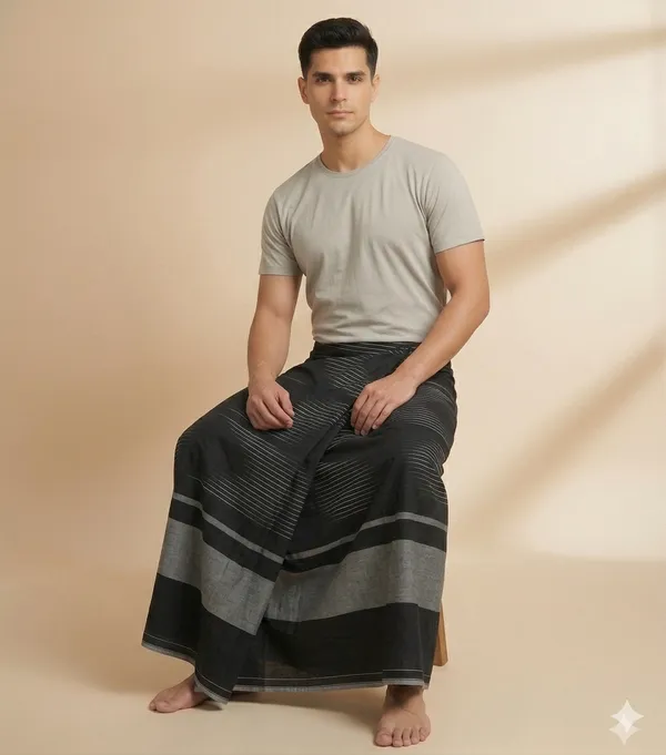 100%_pure_cotton_black_katari_stripes_lungi_for_men