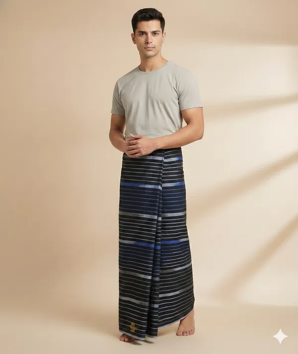 100%_pure_cotton_black_katari_stripes_lungi_for_men