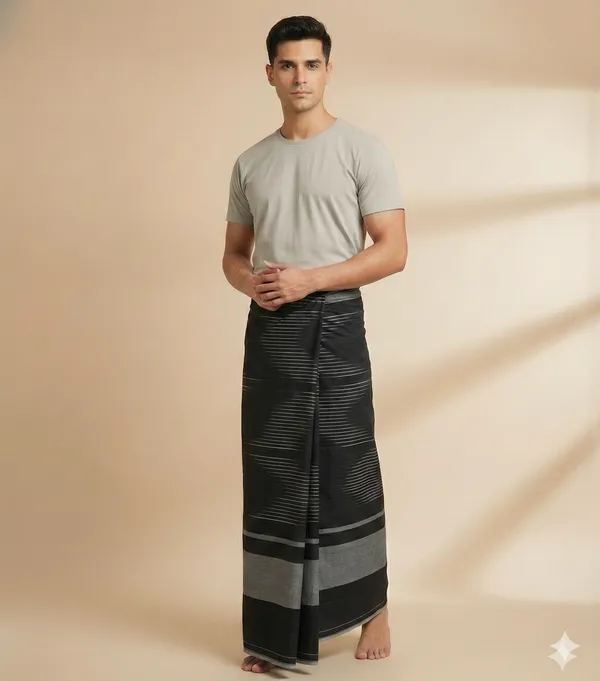 100%_pure_cotton_black_katari_stripes_lungi_for_men