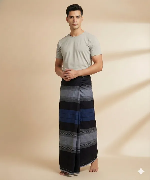 100%_pure_cotton_black_katari_stripes_lungi_for_men