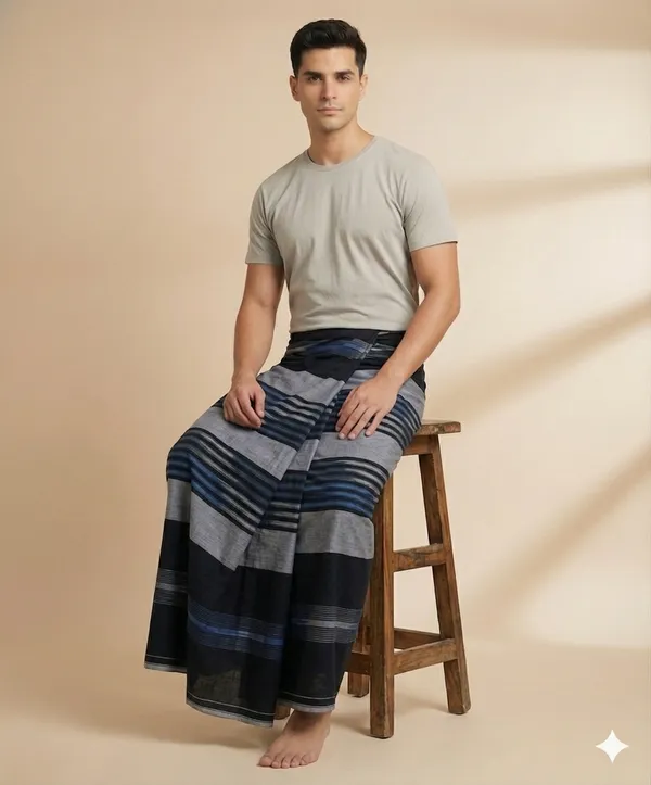 100%_pure_cotton_black_katari_stripes_lungi_for_men