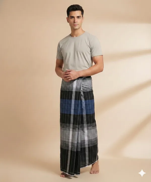 100%_pure_cotton_black_stripes_lungi_for_men