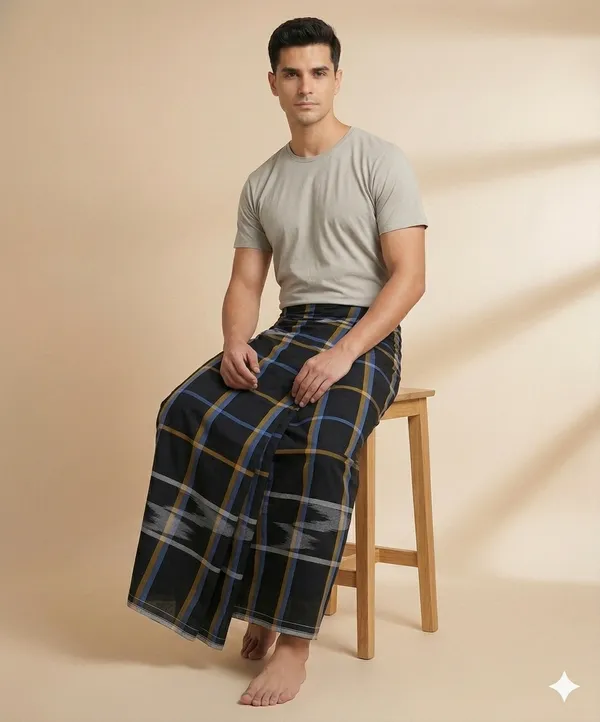 100%_pure_cotton_black_stripes_lungi_for_men