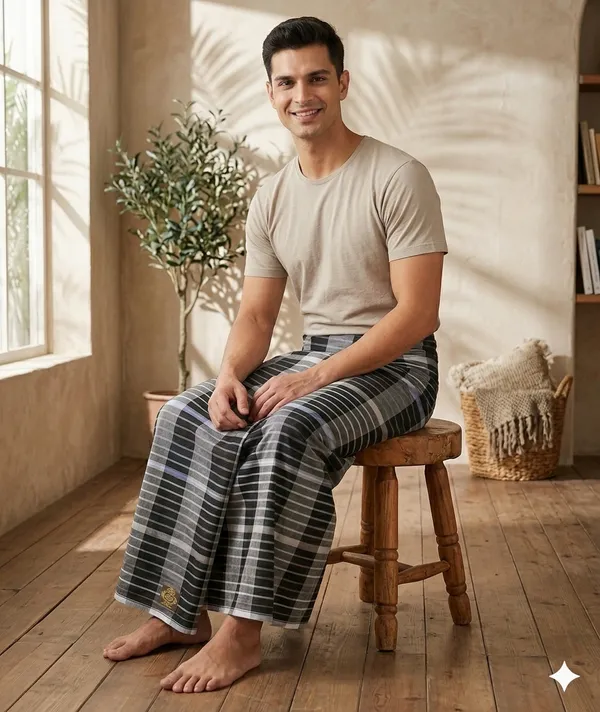 100%_pure_cotton_black_stripes_lungi_for_men