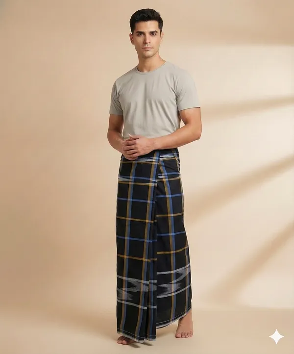 100%_pure_cotton_black_stripes_lungi_for_men