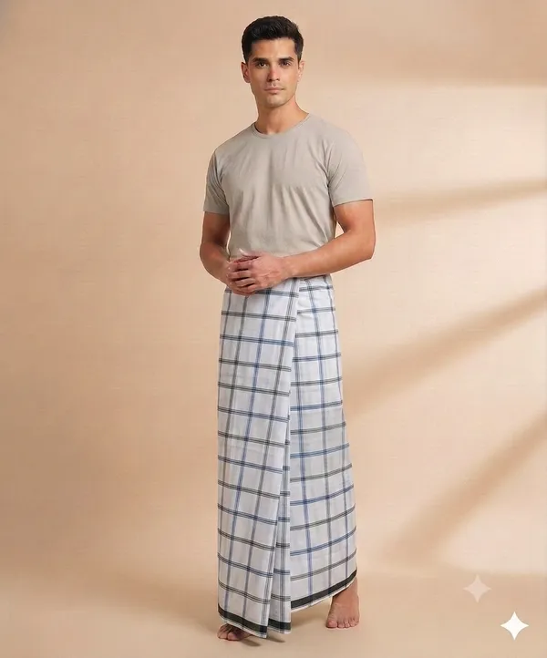 100%_pure_cotton_checkered__lungi_for_men_2.10_meter_