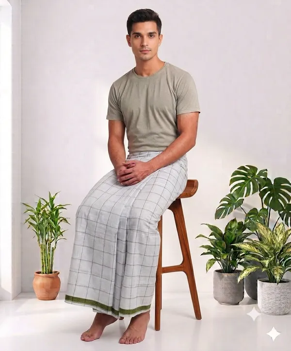 100%_pure_cotton_checkered__lungi_for_men_2.10_meter_