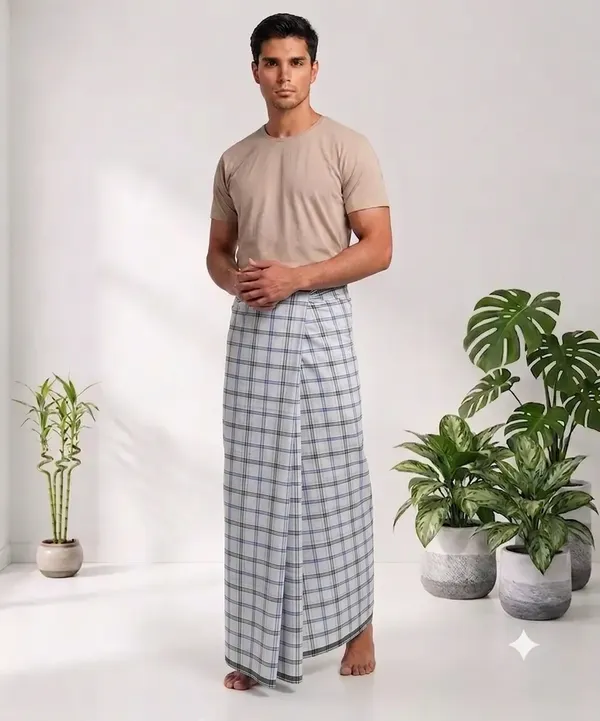 100%_pure_cotton_checkered__lungi_for_men_2.10_meter_