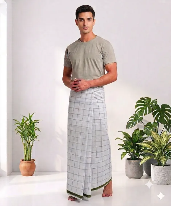 100%_pure_cotton_checkered__lungi_for_men_2.10_meter_