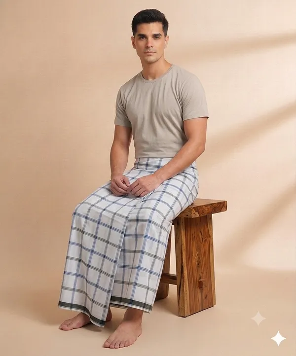 100%_pure_cotton_checkered__lungi_for_men_2.10_meter_