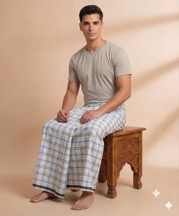 100%_pure_cotton_checkered__lungi_for_men_2.10_meter_