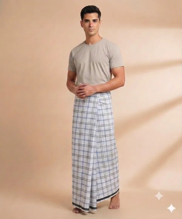 100%_pure_cotton_checkered__lungi_for_men_2.10_meter_