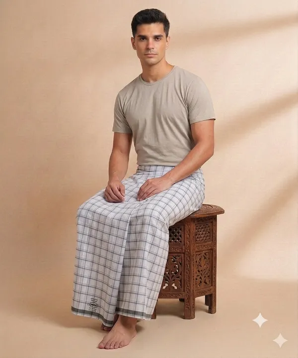 100%_pure_cotton_checkered__lungi_for_men_2.10_meter_