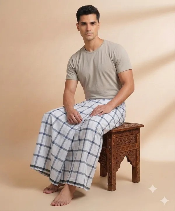 100%_pure_cotton_checkered__lungi_for_men_2.10_meter_